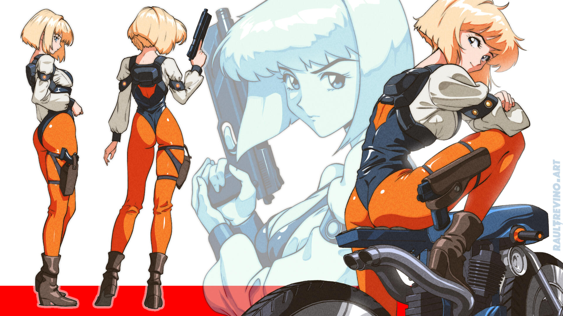 Akari from Ashfall Circuit digital art by Raul Trevino (retro anime)