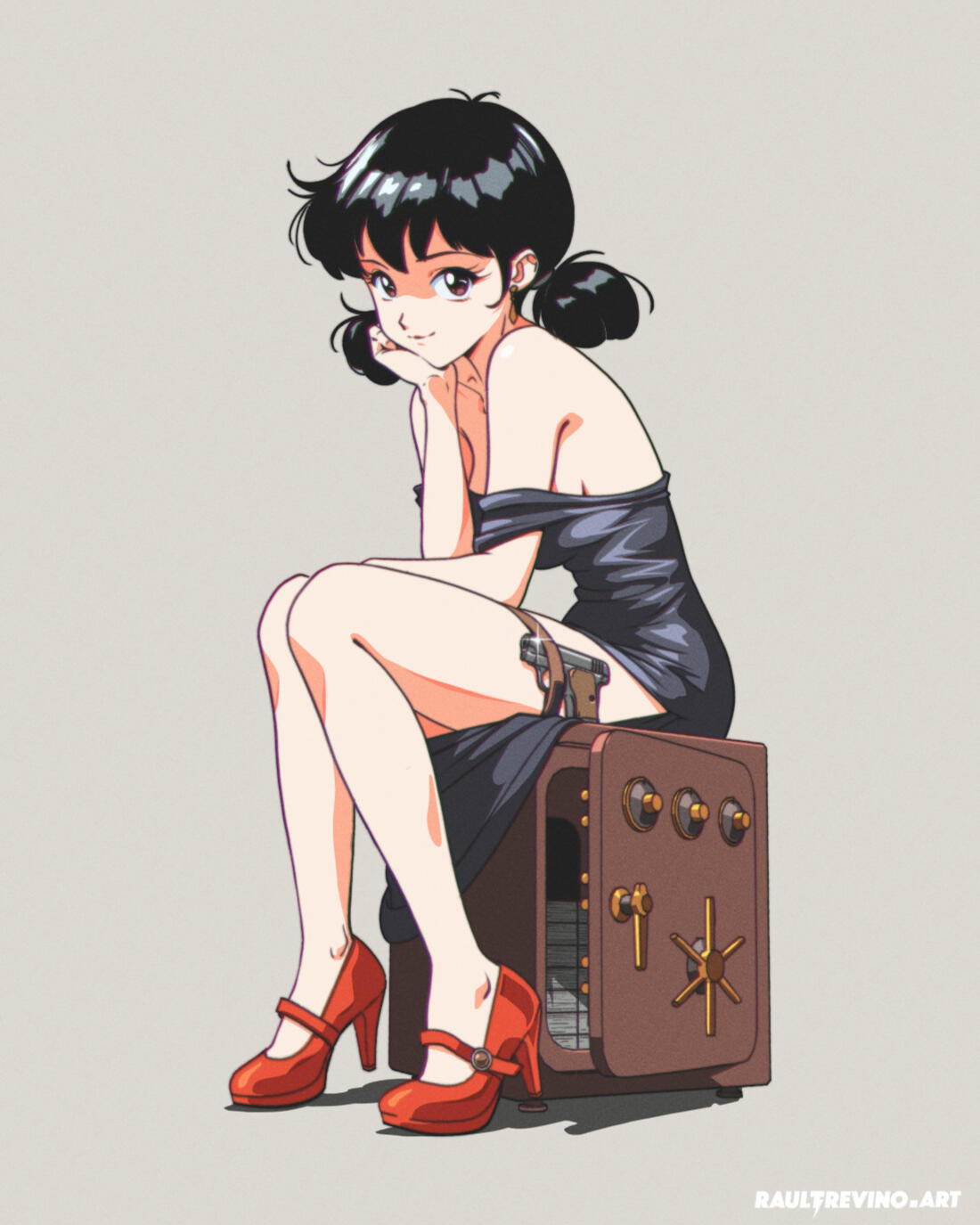 Lila digital art by Raul Trevino (retro anime)